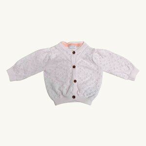 Pointelle cream cardigan, ORGANIC size 0-3 months
